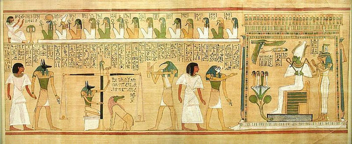 Osiris en la ceremonia de pesaje del corazón